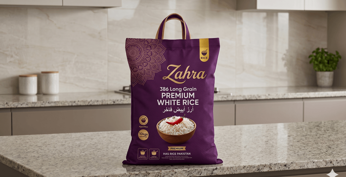 Zahra PK386 White Rice retail packaging bag